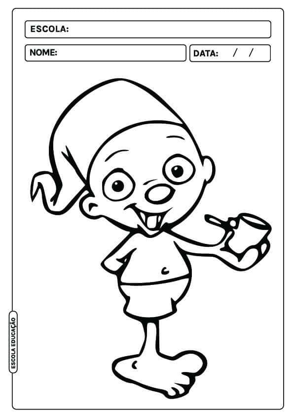 Desenho de Saci-Pererê para imprimir