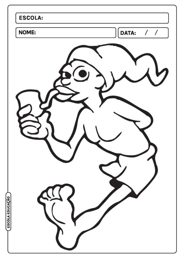 Desenho de Saci-Pererê para imprimir