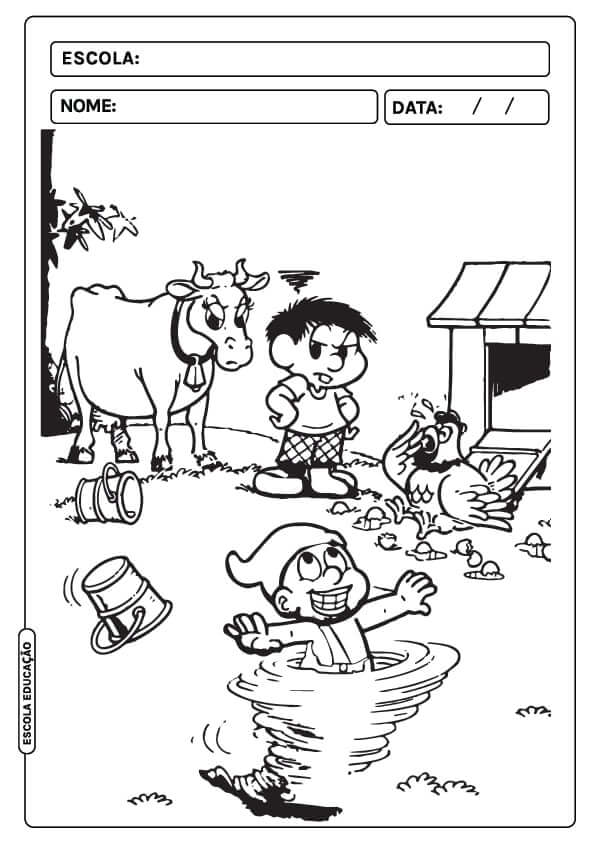 Desenho de Saci-Pererê para imprimir
