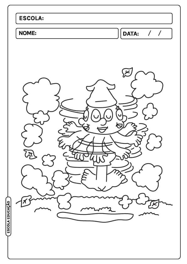 Desenho de Saci-Pererê para imprimir