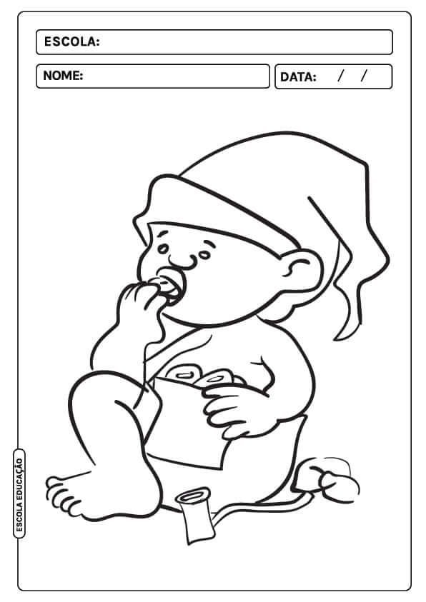 Desenho de Saci-Pererê para imprimir