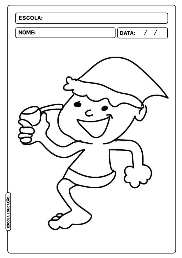 Desenho de Saci-Pererê para imprimir