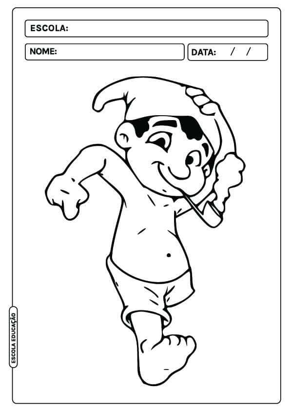 Desenho de Saci-Pererê para imprimir