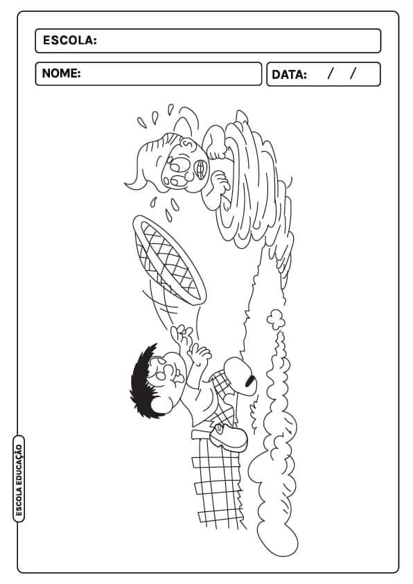 Desenho de Saci-Pererê para imprimir