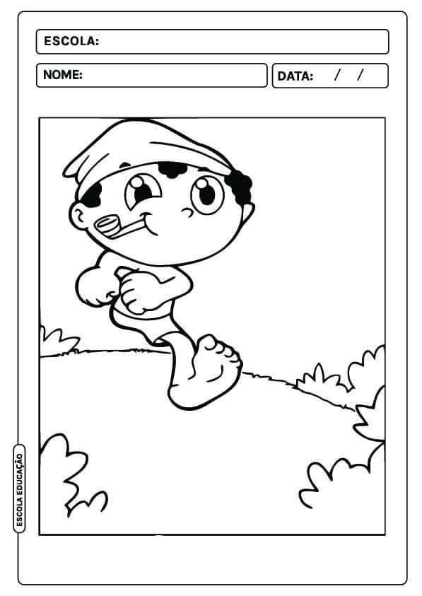 Desenho de Saci-Pererê para imprimir