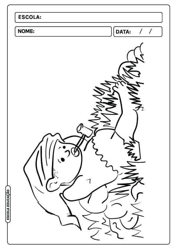 Desenho de Saci-Pererê para imprimir