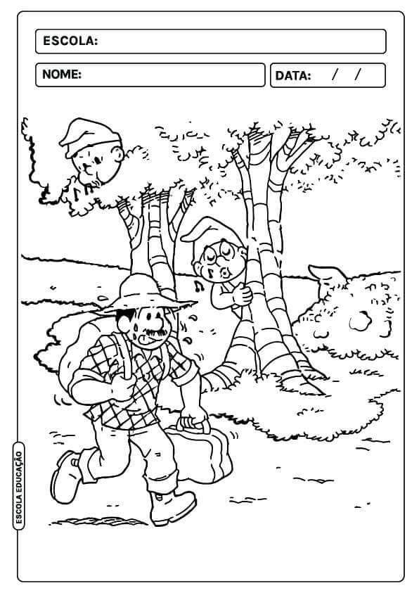 Desenho de Saci-Pererê para imprimir