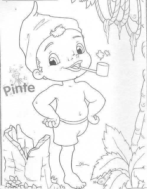 Desenho de Saci-Pererê para imprimir