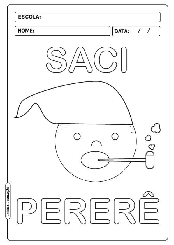 Desenho de Saci-Pererê para imprimir