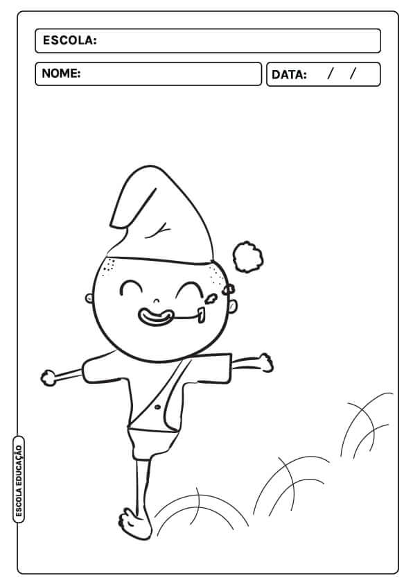 Desenho de Saci-Pererê para imprimir