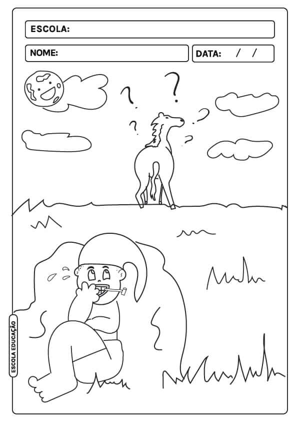 Desenho de Saci-Pererê para imprimir