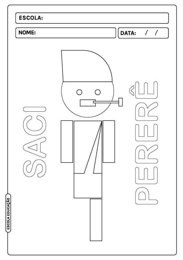 Desenho de Saci-Pererê para imprimir