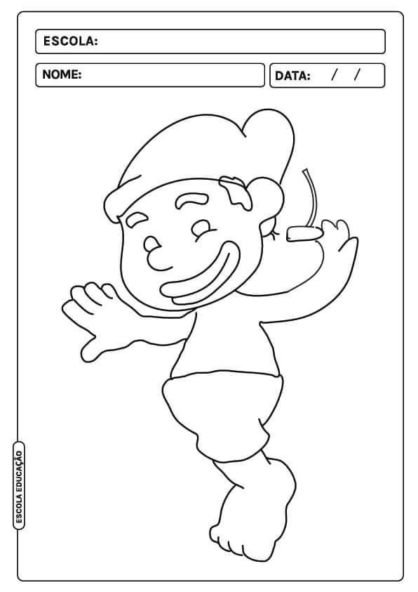 Desenho de Saci-Pererê para imprimir