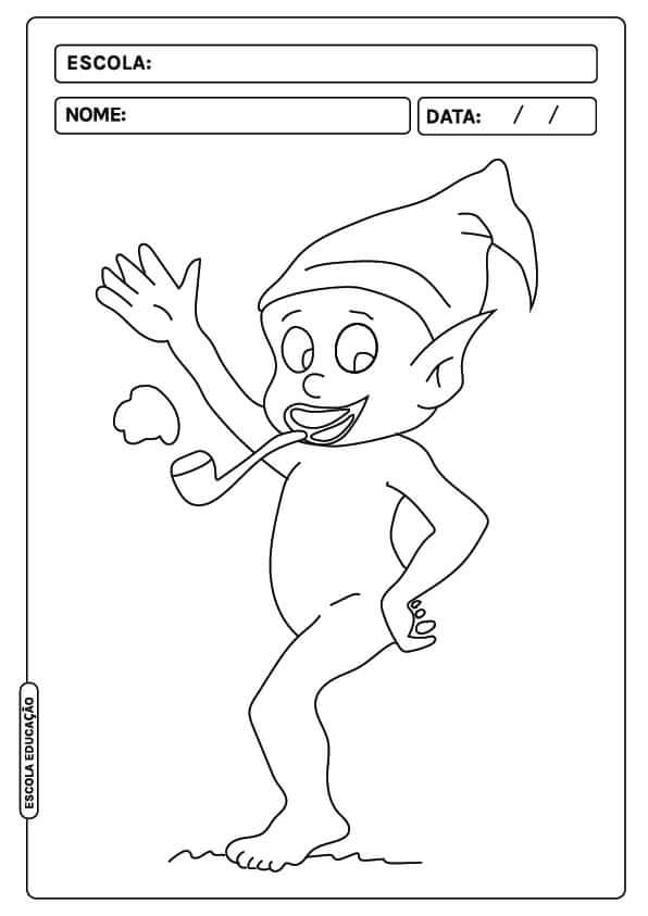 Desenho de Saci-Pererê para imprimir