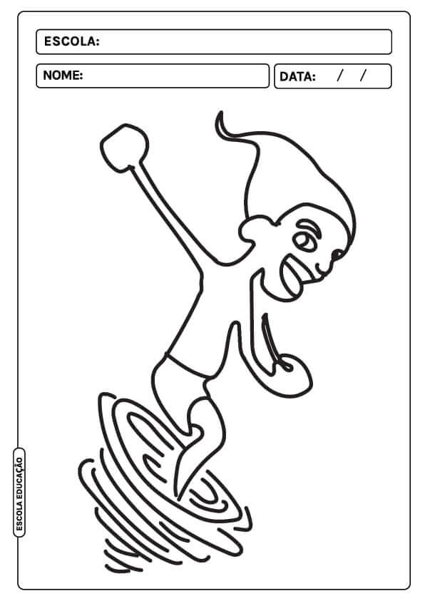 Desenho de Saci-Pererê para imprimir