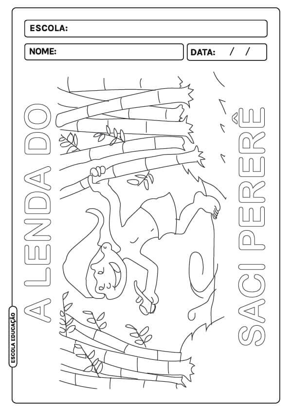 Desenho de Saci-Pererê para imprimir