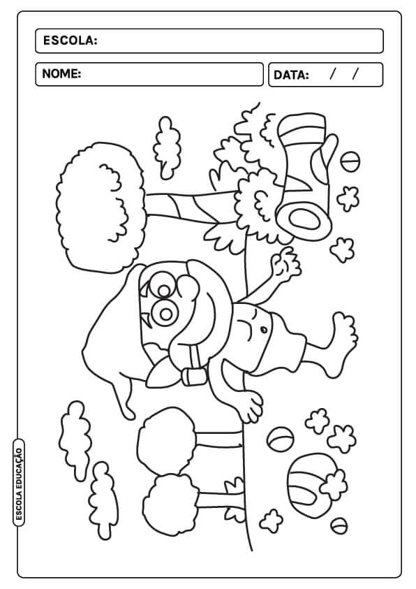 Desenho de Saci-Pererê para imprimir