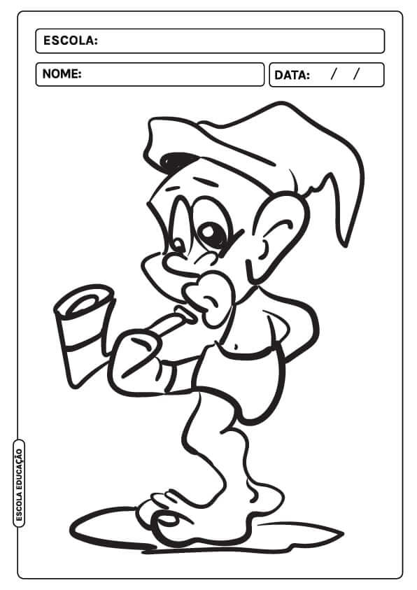 Desenho de Saci-Pererê para imprimir