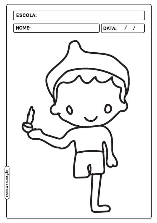 Desenho de Saci-Pererê para imprimir