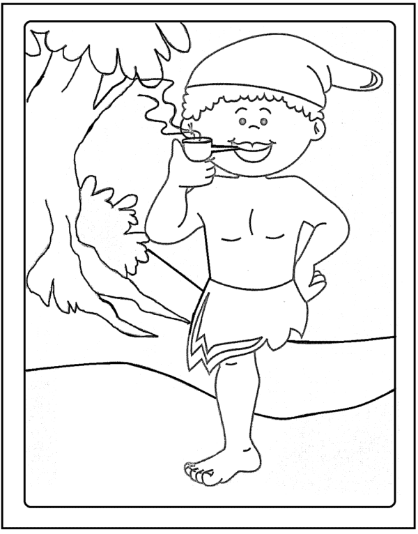 Desenho de Saci-Pererê para imprimir