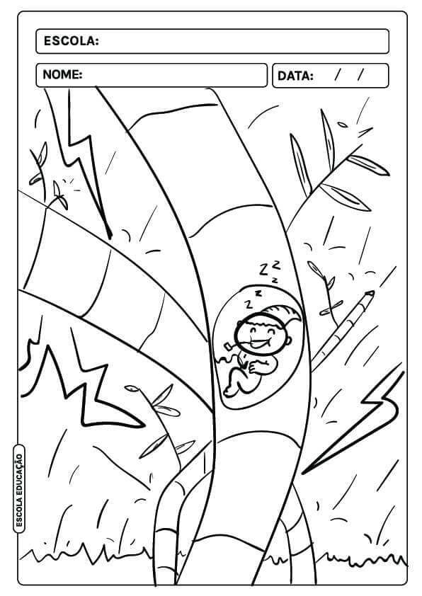 Desenho de Saci-Pererê para imprimir