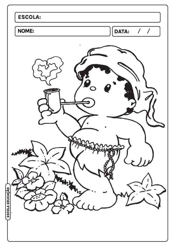 Desenho de Saci-Pererê para imprimir