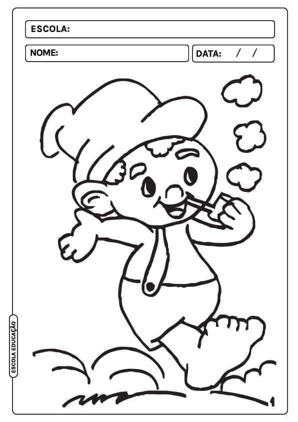 Desenho de Saci-Pererê para imprimir