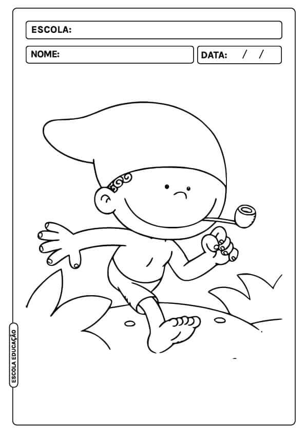 Desenho de Saci-Pererê para imprimir