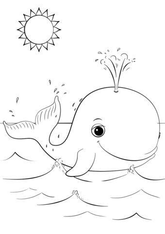 Desenho de Baleias para imprimir