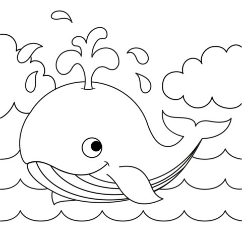 Desenho de Baleias para imprimir