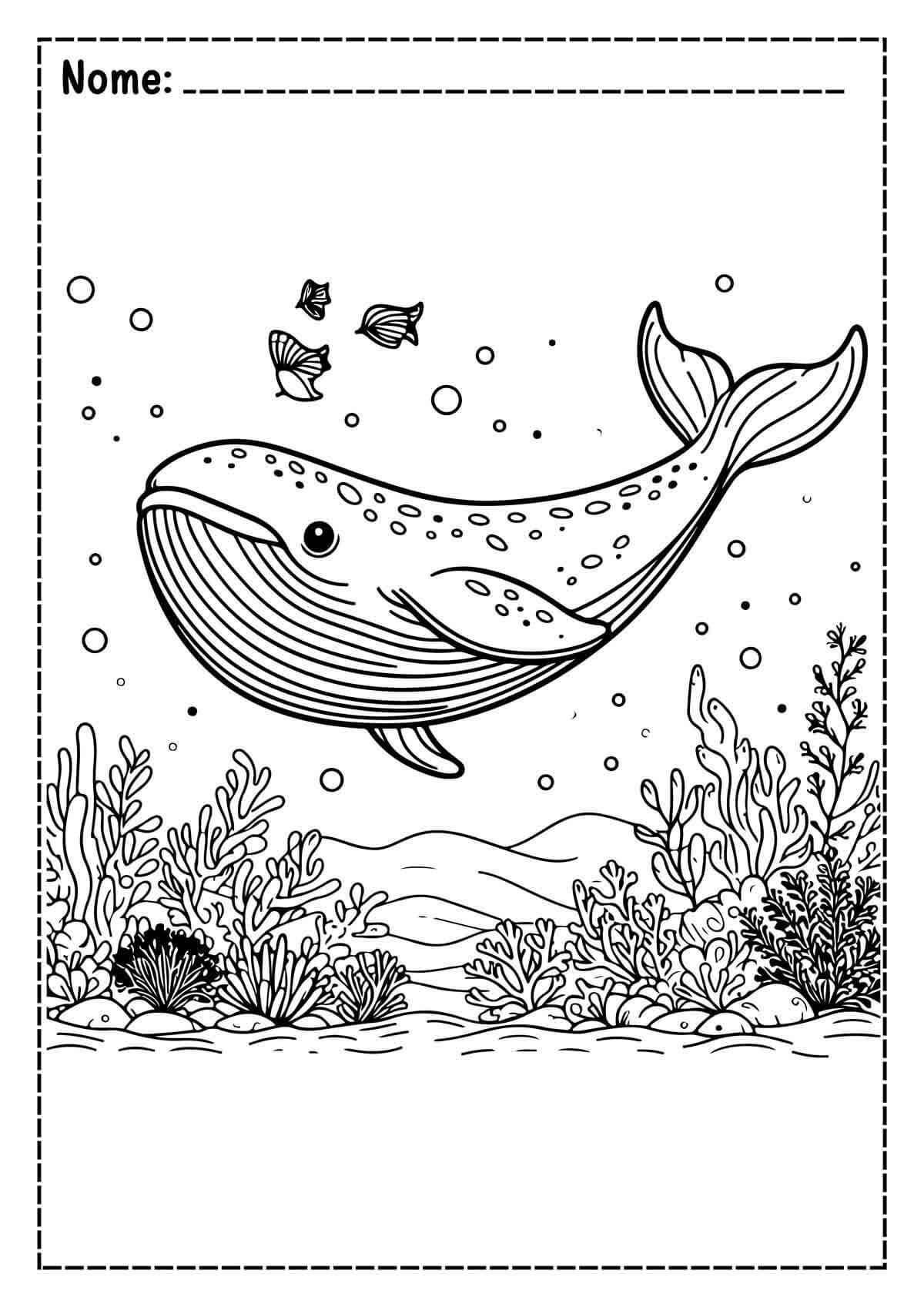 Desenho de Baleias para imprimir