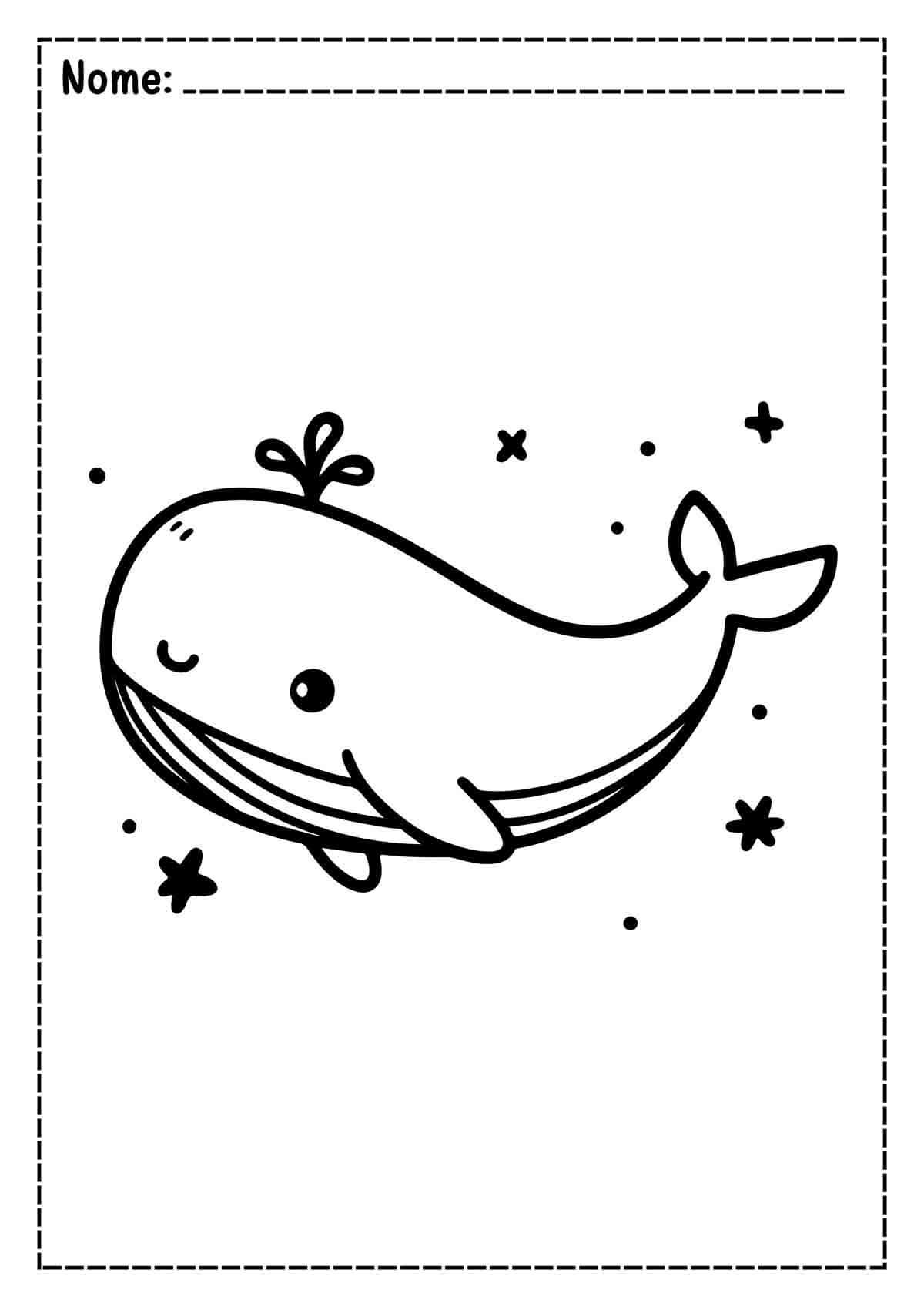 Desenho de Baleias para imprimir