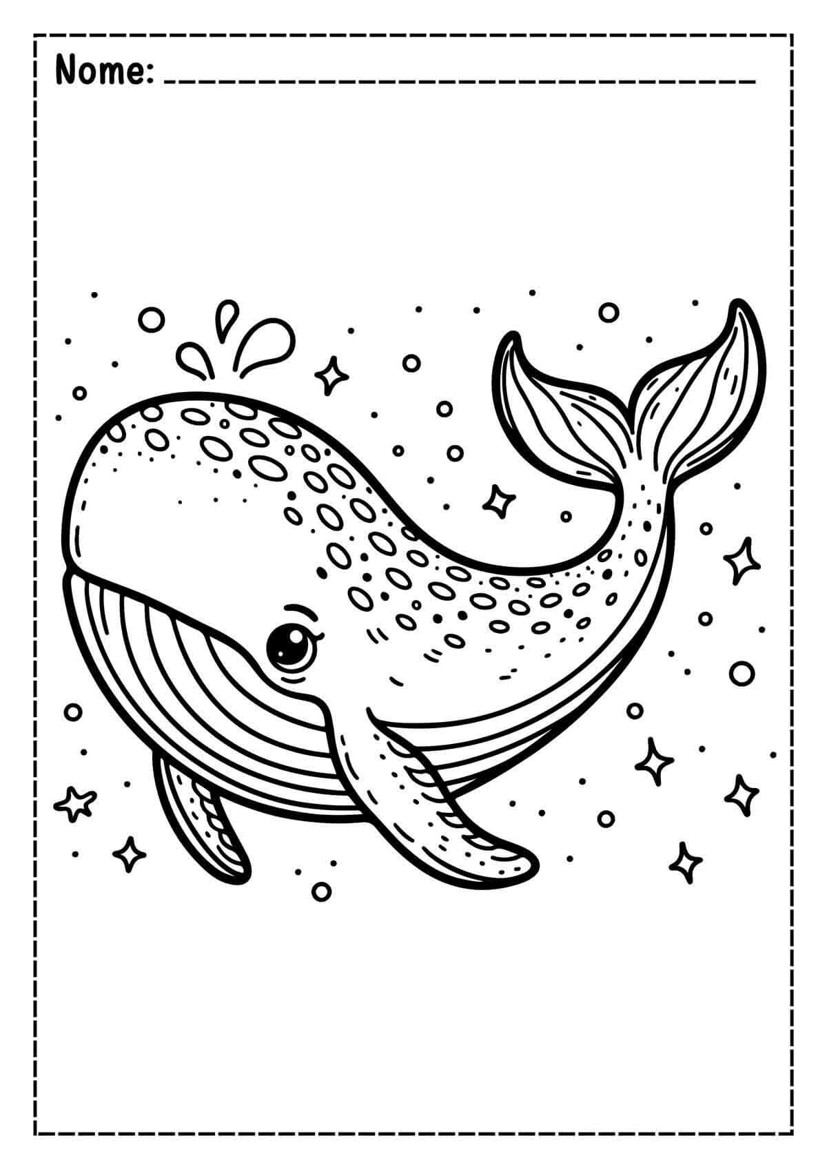 Desenho de Baleias para imprimir