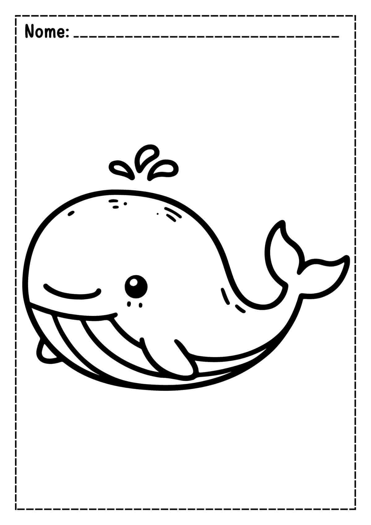 Desenho de Baleias para imprimir
