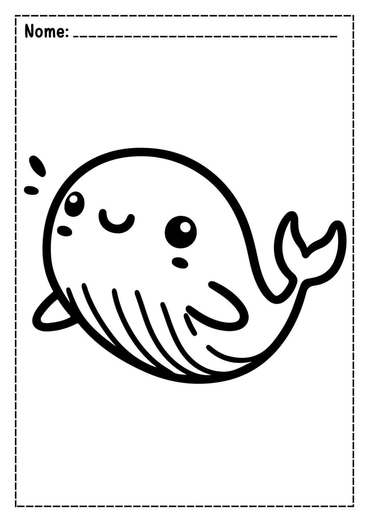 Desenho de Baleias para imprimir