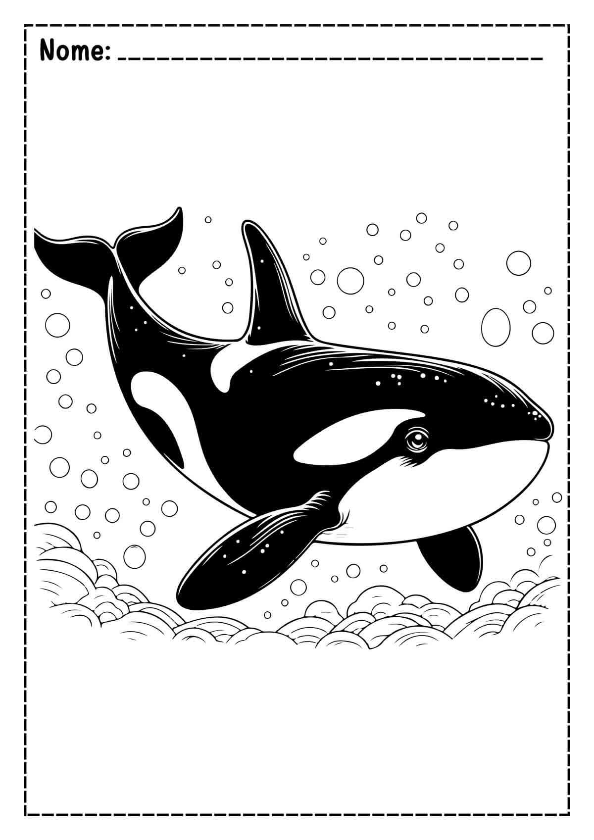 Desenho de Baleias para imprimir