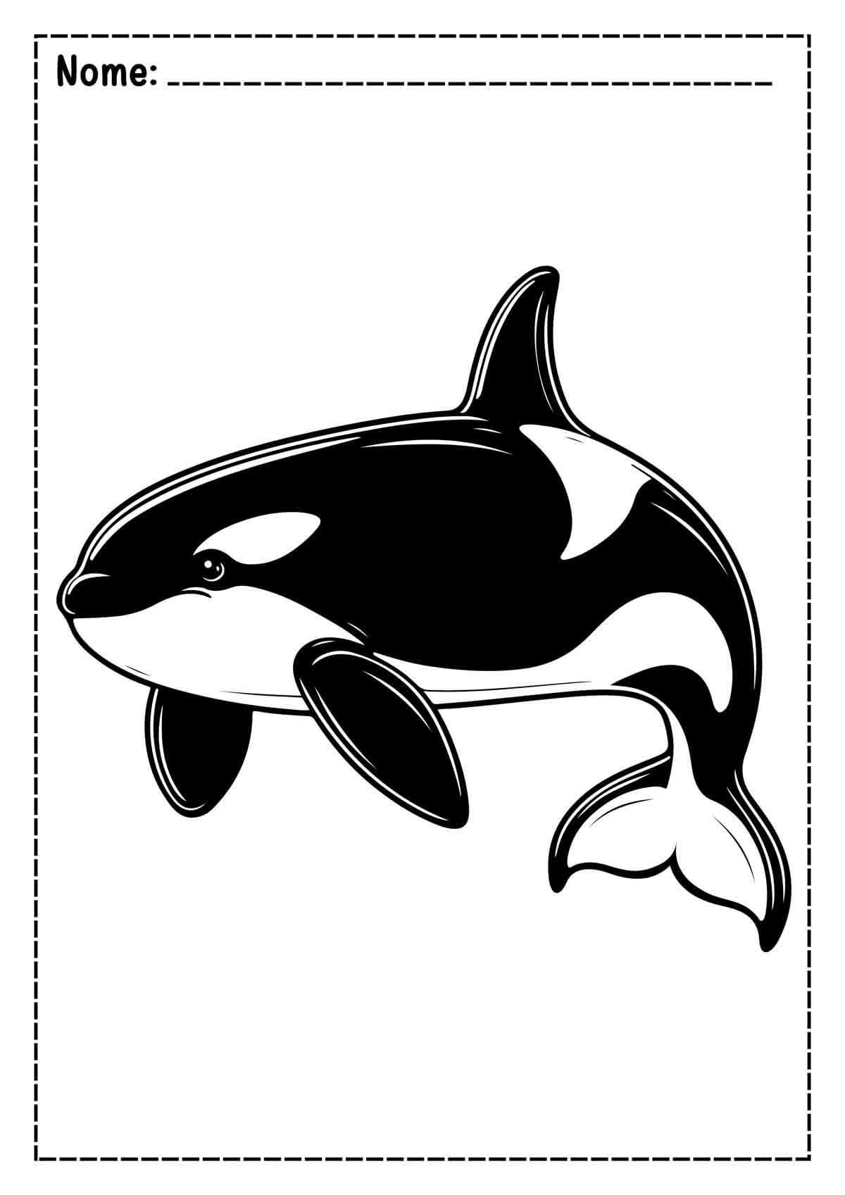 Desenho de Baleias para imprimir