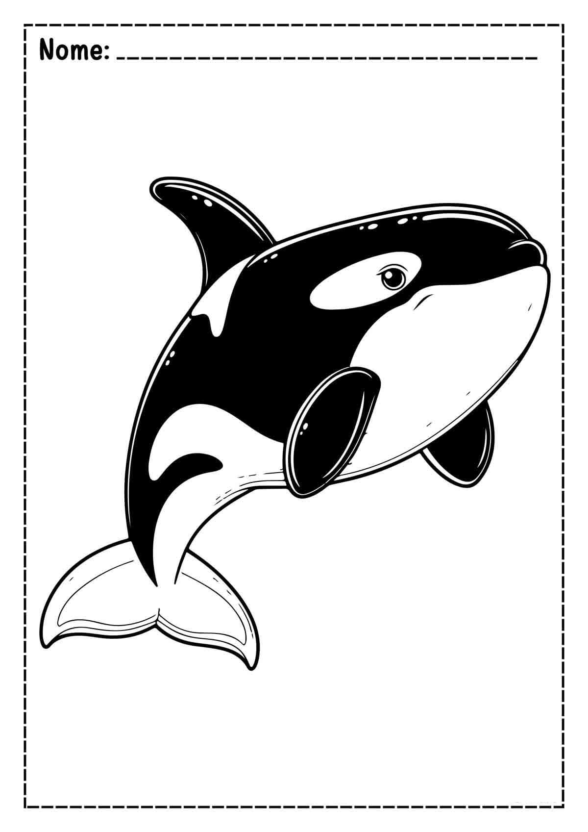Desenho de Baleias para imprimir