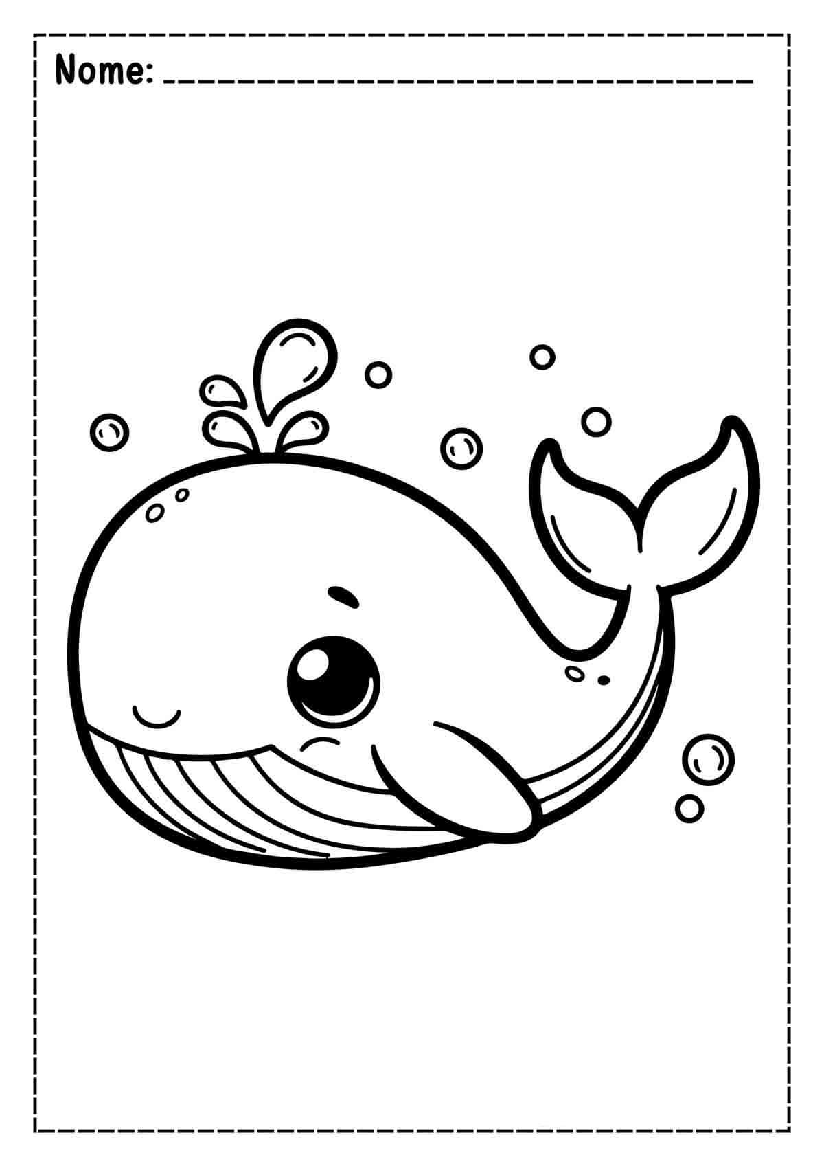 Desenho de Baleias para imprimir