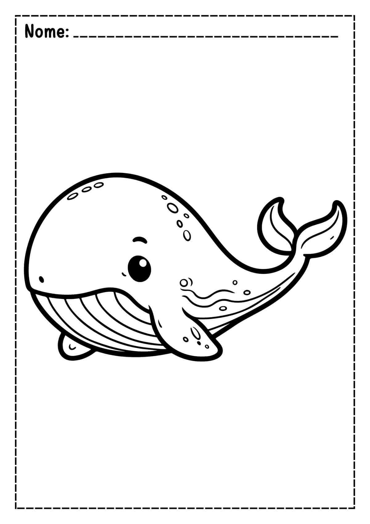 Desenho de Baleias para imprimir