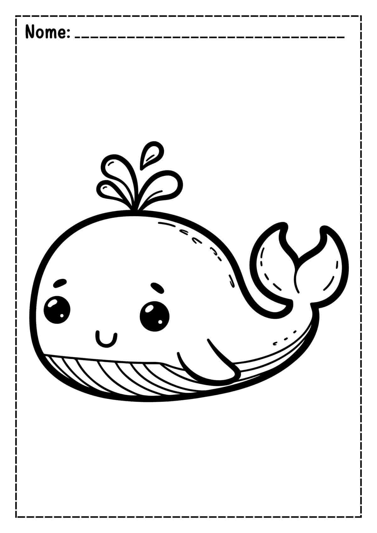 Desenho de Baleias para imprimir