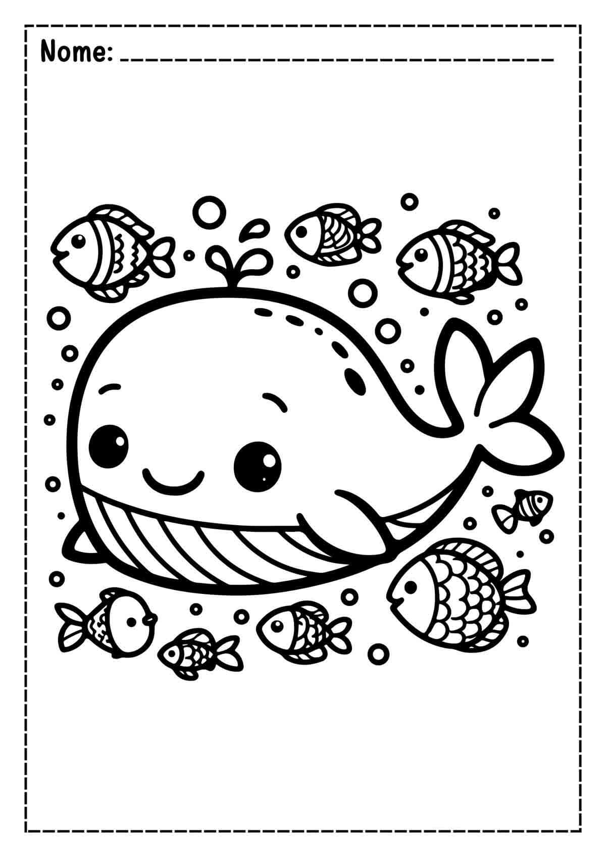 Desenho de Baleias para imprimir