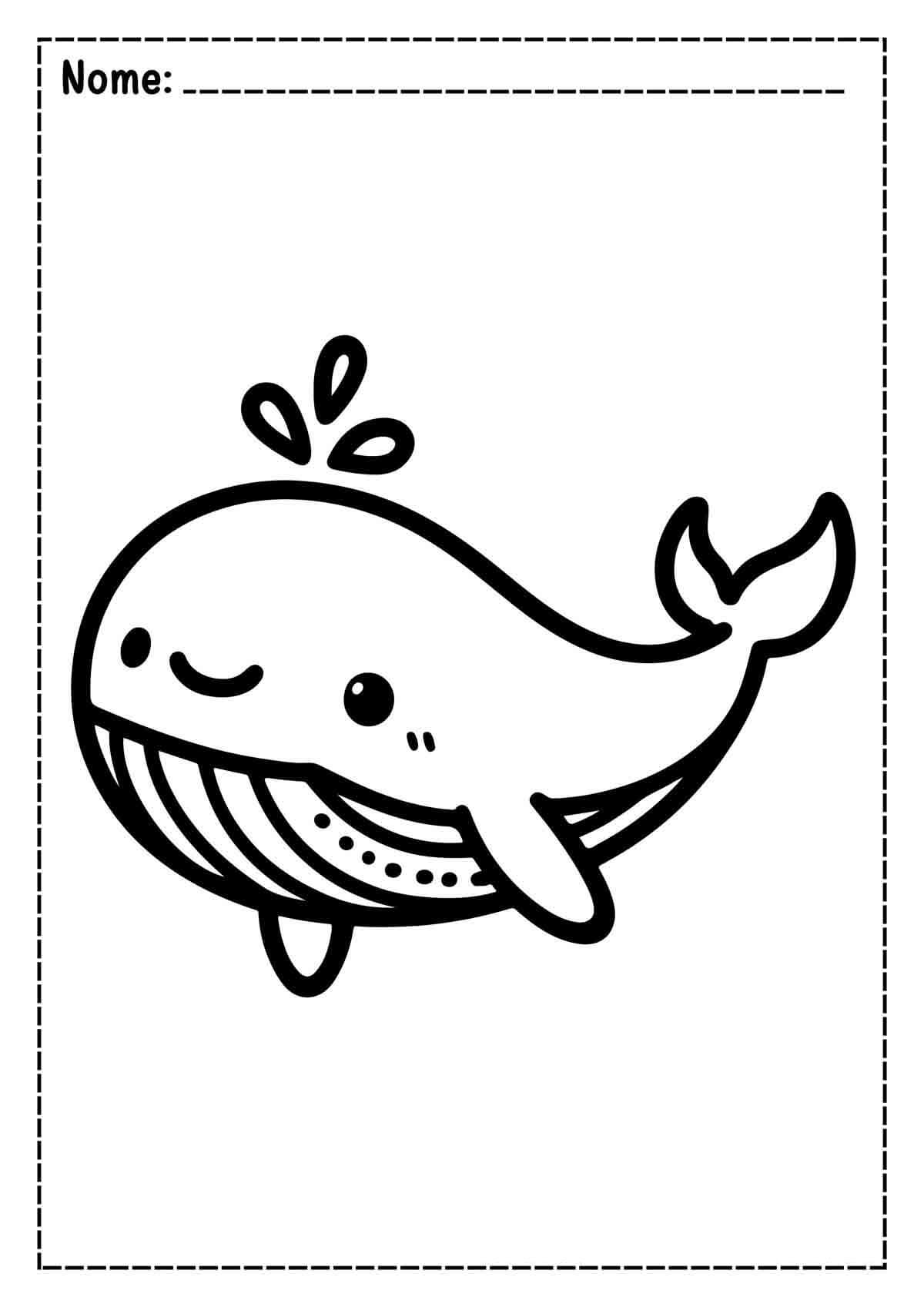Desenho de Baleias para imprimir