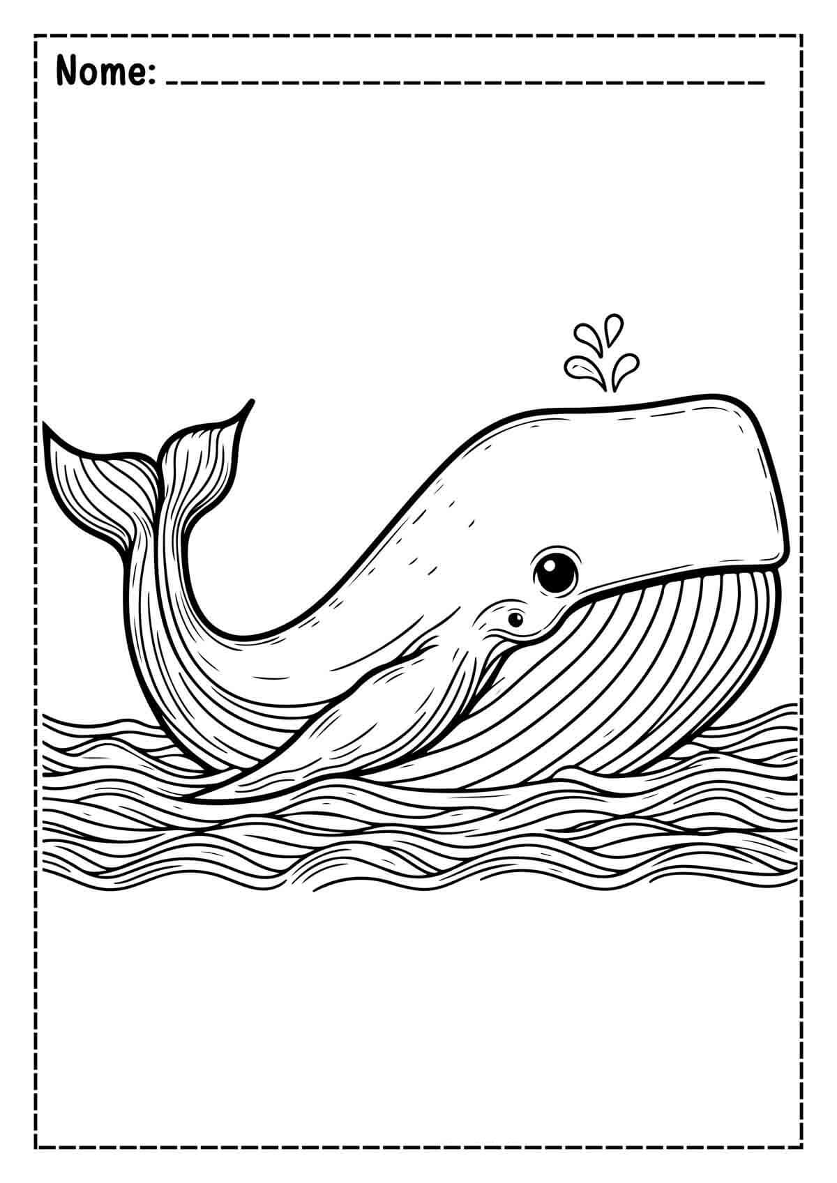 Desenho de Baleias para imprimir