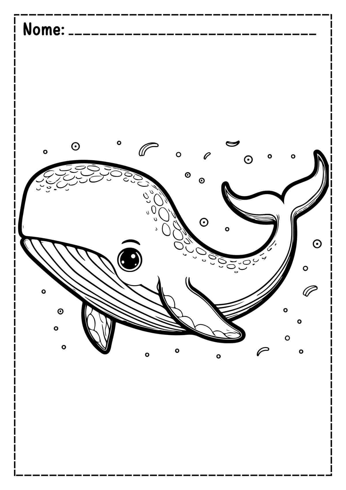 Desenho de Baleias para imprimir