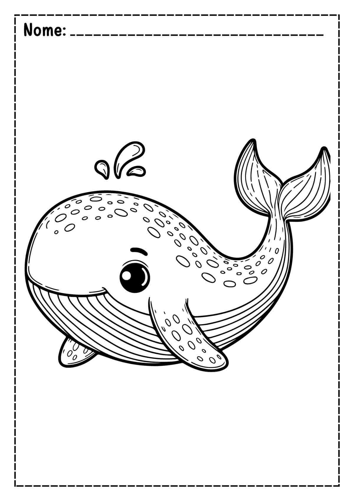 Desenho de Baleias para imprimir
