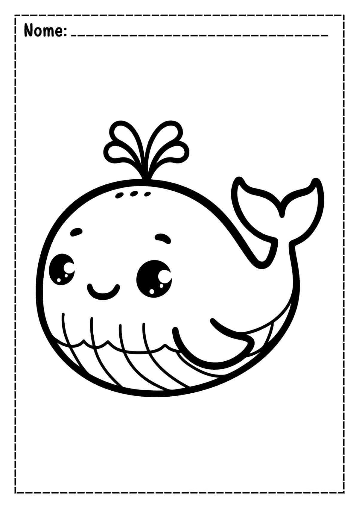 Desenho de Baleias para imprimir