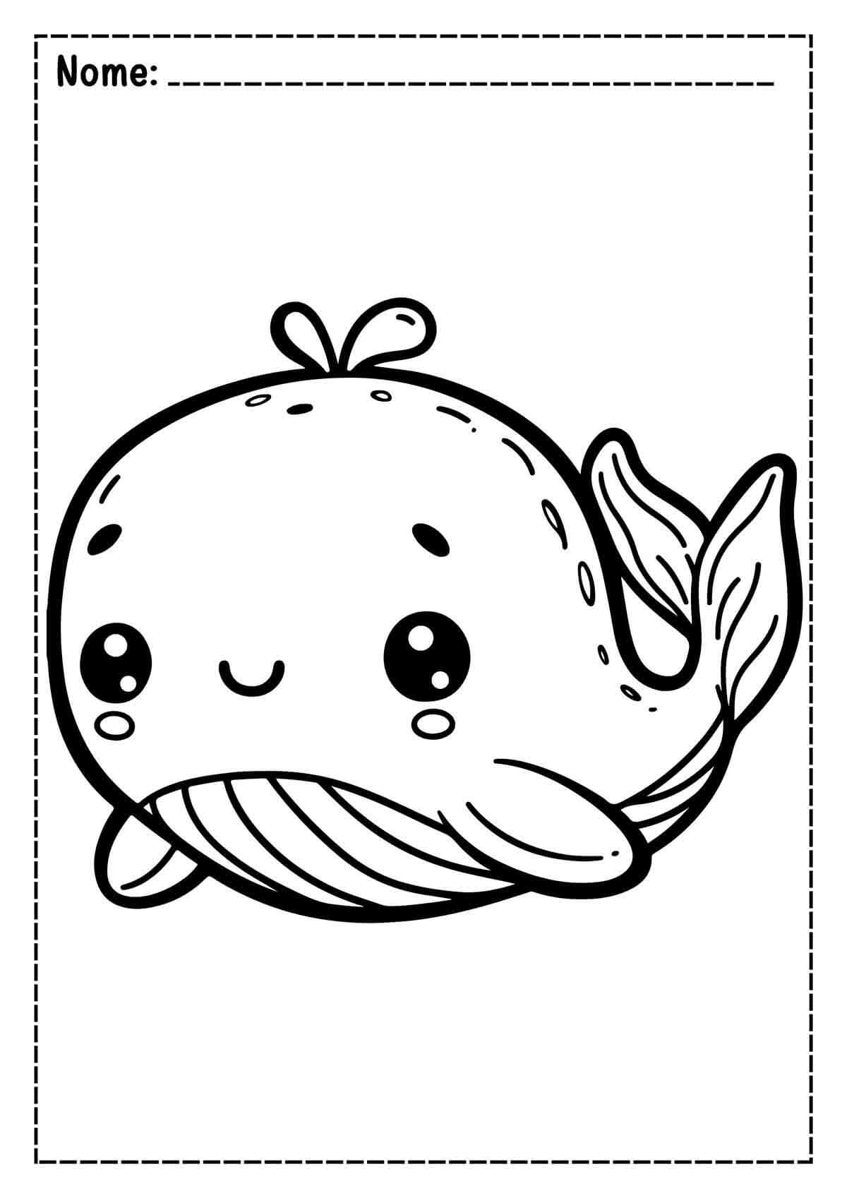 Desenho de Baleias para imprimir