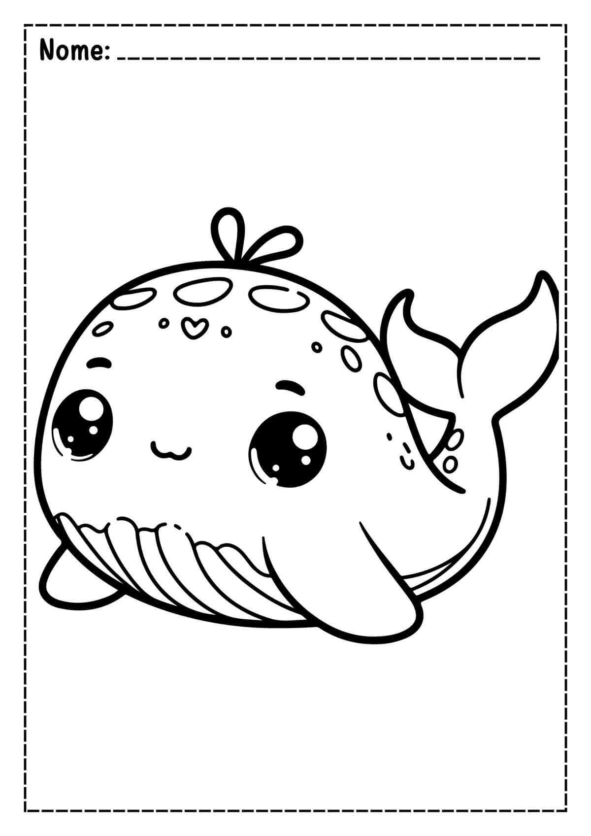 Desenho de Baleias para imprimir