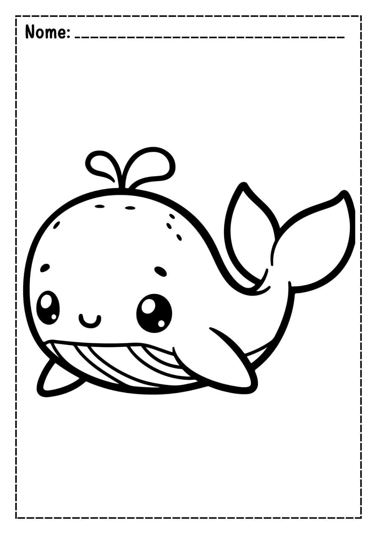 Desenho de Baleias para imprimir